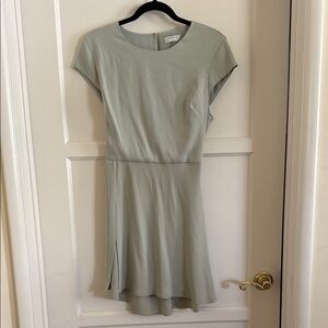 BABATON, Green Midi Dress with Dolman Cap Sleeves